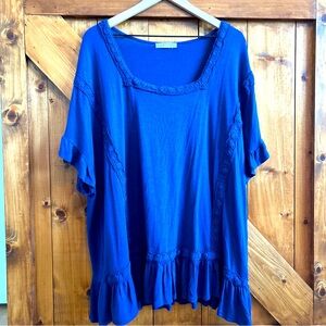 Farmers Market 3X Navy Blue Top